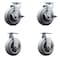 Service Caster 6 Inch Thermoplastic Rubber Caster Set with Roller Bearings 2 Brakes 2 Rigid SCC-20S620-TPRRF-TLB-2-R-2 - alternate 1